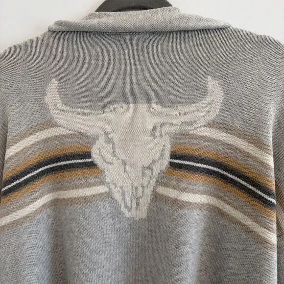 Pendleton S Western Horizons Oversized Cardigan Sweater Wool Blnd Longhorn Rodeo - Picture 2 of 14